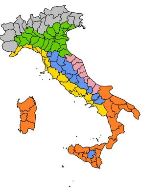 Figura 3.2: Zone climatiche in Italia.