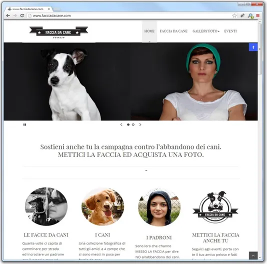 Figura  24:  Homepage  di  www.facciadac ane.com  Figura  25:  Photogallery  in  cui  acquistare  le immagini
