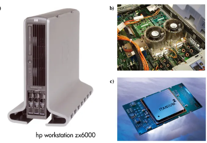 Figura 1 - a) HP ZX6000 adottata per i “benchmark”,  