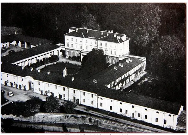 Fig 2: Villa de Maistre from 1950  Source:  https://www.borgocornalese.it/