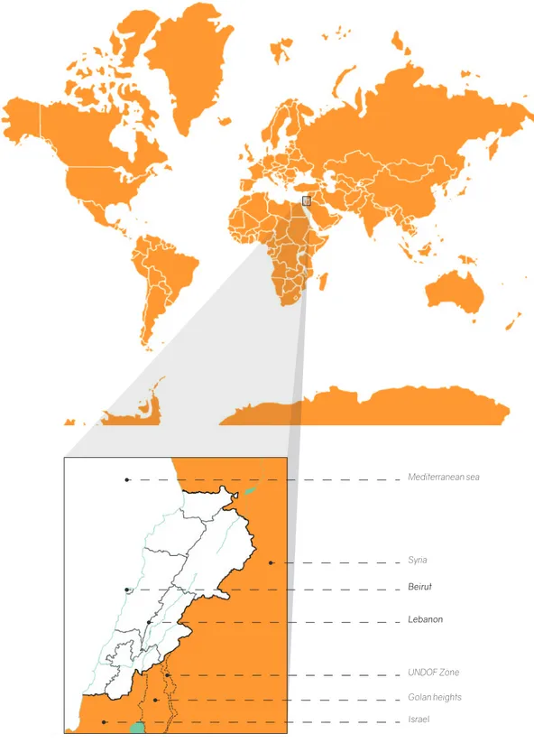 Figure 1:  Lebanon map (NordNordWest, 2016)
