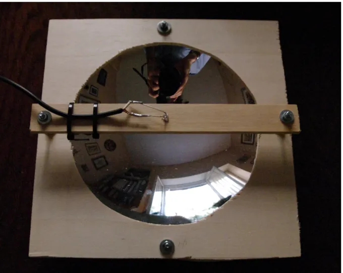 Figure 51: The parabolic mirror with the bracket support for the led.