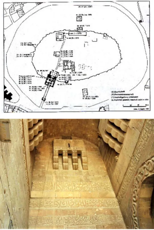 Figura 9. I posti dove sono trovate le iscrizioni nella cittadella di Aleppo, secondo Hertzfeld