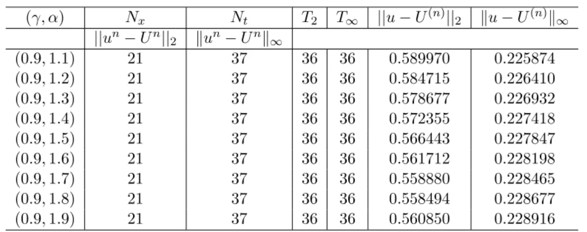 Figure 2.9: Error surface in log scale for k = 1, N t = 37 and N x = 21 .
