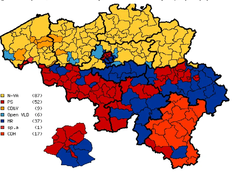 Figure 4.3: May 25th, 2014 Chamber of Representatives Election Map: Majority Party by Canton 