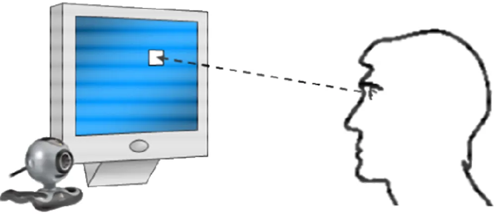 Figure  3.1  –  The  basic  aim  of  any  eye  gaze  tracker:  estimating  the  point  of  fixation  on  a  computer screen