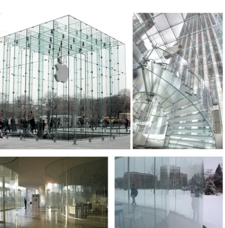 Figure 1.2: Apple Store in New York (top); Sanaa Glass Pavilion in Toledo (bottom).
