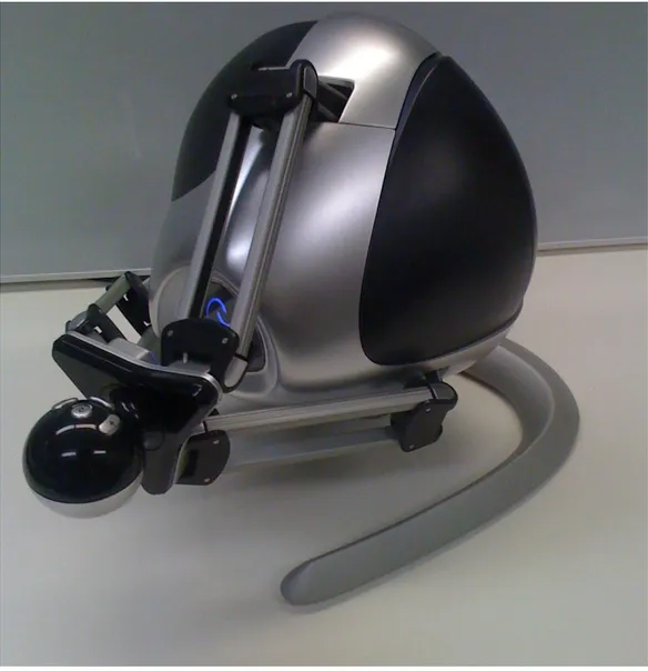 Figure 3.1 – A photograph of the Falcon haptic interface with handle in rest position   [Martin &amp; Hillier 2009]