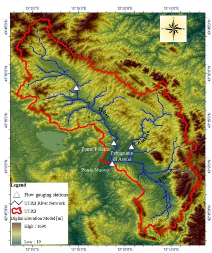 Figure 3.2. Digital Elevation Model (DEM) and River Networks in the UTRB 