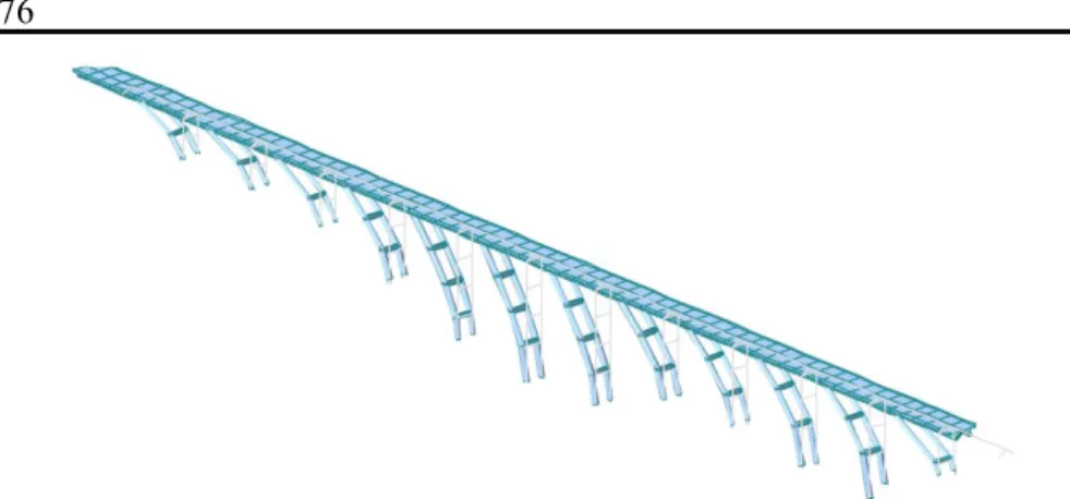 Figure 5.14 Modal analysis – 1 st  vibration mode of Rio-Torto bridge 