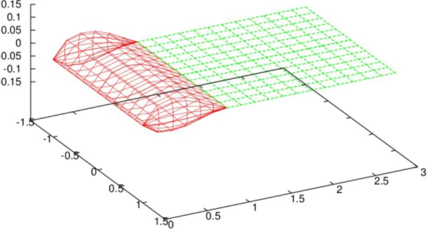 Figure 3.1: Wing and mid-surface wake discretization.