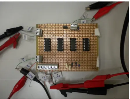 Fig. 3.12. Realizzazione pratica del circuito di pilotaggio dell’array di fotodiodi. 