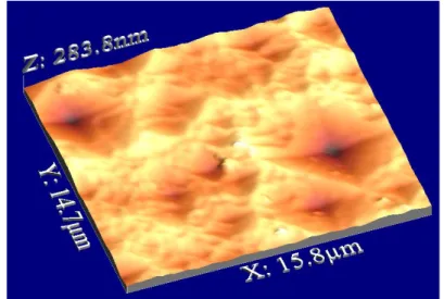 Figura 2.9: Topografia AFM di un campione di germanio completo  degli strati drogati n +  ed n 