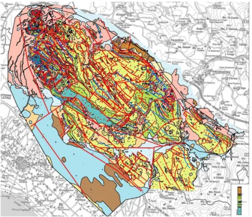 Figura 2-8:Carta geologico-strutturale in scala 1:50.000 della dorsale carbonatica finalizzata all‟assetto  idrogeologico 