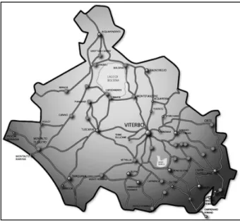 Fig. 6. La Provincia di Viterbo e i suoi 60 Comuni 
