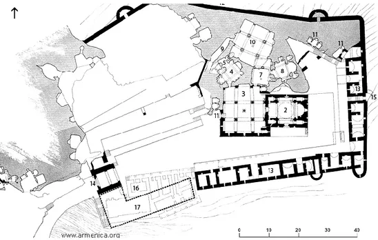 fig. 8 planimetria generale del complesso monastico di Geghard