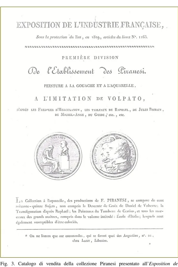 Fig.  3.  Catalogo  di  vendita  della  collezione  Piranesi  presentato  all’Exposition  de 
