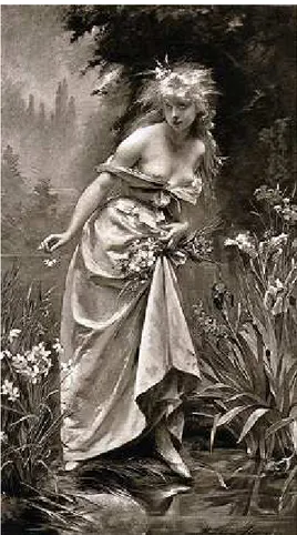 Figura 9 Madeleine Lemaire, Ophelia, circa 1880, incisione dall’originale.
