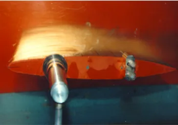 Figure 3.2: Sheet cavitation on a lifting surface. Photograph courtesy of S.A Kinnas, MIT’s Variable Pressure Water Tunnel (1996).