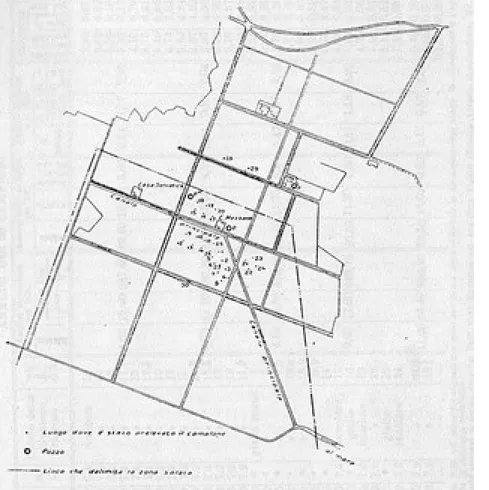 Figura 150. Kattavia. Delimitazione delle zone saline. Vittorio Soleri, in L’Agricoltura Coloniale, aprile 1932, pp