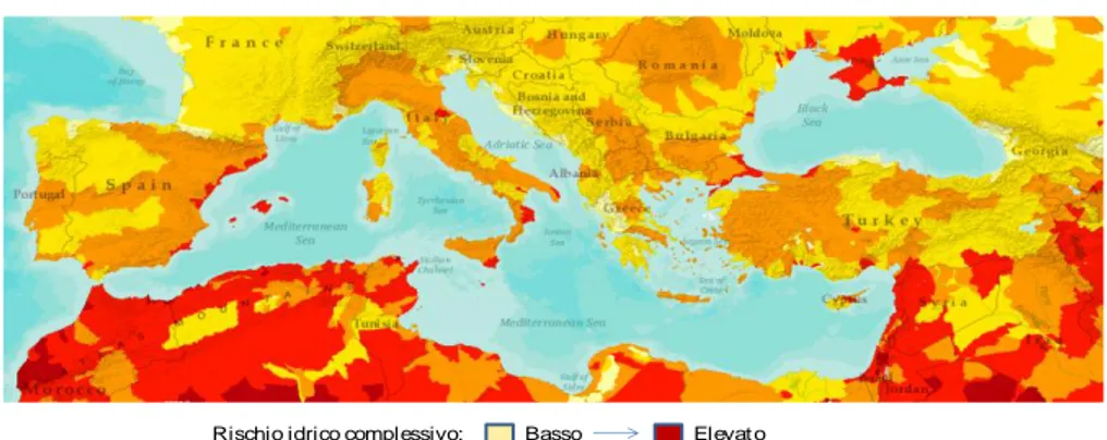 Figura 4 – Il livello complessivo di rischio idrico (2012) 