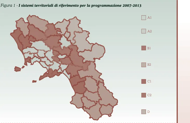 Figura 1 -  I sistemi territoriali di riferimento per la programmazione 2007-2013