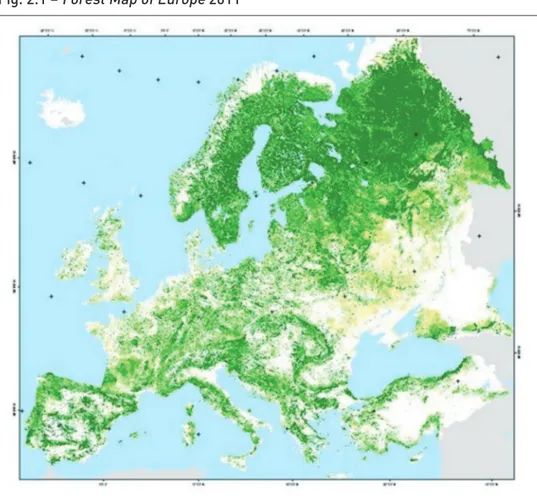 Fig. 2.1 – Forest Map of Europe 2011