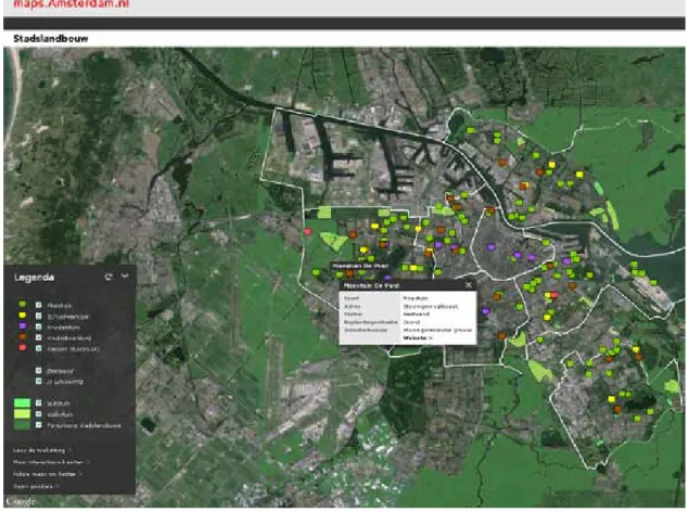 Figura 2 – Schermata della mappa interattiva  Stadslandbow realizzata e gestita dal Dipartimento di Pianificazione 