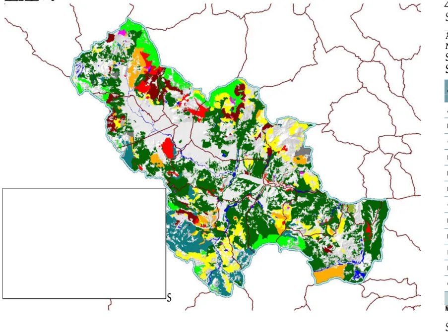 Figura  3.12  -  Carta delle principali formazioni boscate della Comunità Montana &#34;Alto Agri&#34;