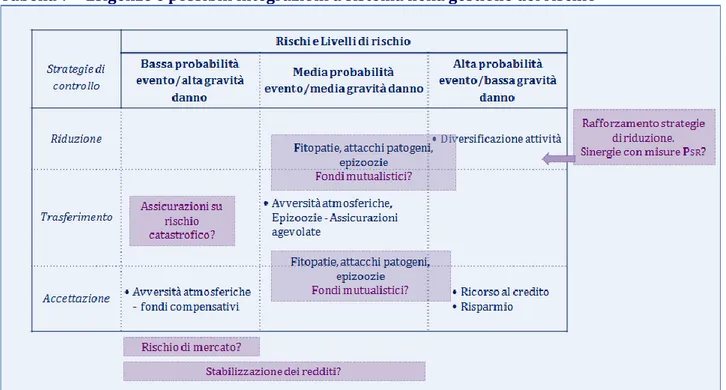 Tabella 7 – Esigenze e possibili integrazioni a sistema nella gestione del rischio 