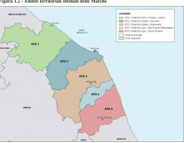 Figura 1.2 - Ambiti territoriali ottimali nelle Marche 