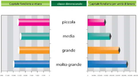 Fig.	1.9	Intensità	capitale	fondiario	per	classe	dimensionale	-	RICA	2009	Universo	 rappresentato