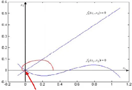 Figura 1.2: Convergenza delle traiettorie verso un attrattore puntuale nello spazio di stato