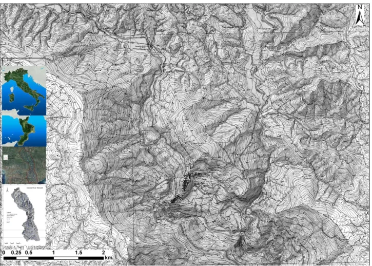 Figure 7 Geomorphological field observations of the north western area of Catanzaro Basin were carried using 1:10.000 scale  topographical map