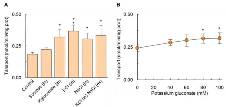 Fig.  21:  Effects  of  intraliposomal  salts  on  His ex /His int   transport  in  proteliposomes