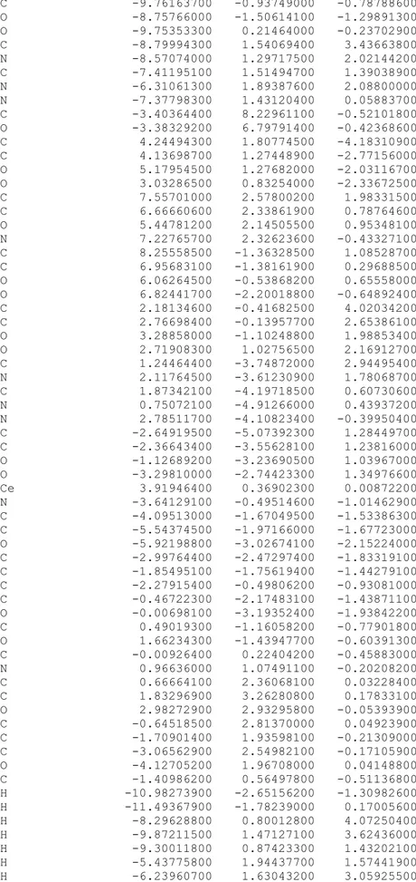 Table S1. ES coordinates  C                -11.09504800   -1.67161400   -0.84394800   C                 -9.76163700   -0.93749000   -0.78788600   O                 -8.75766000   -1.50614100   -1.29891300   O                 -9.75353300    0.21464000   -0.2