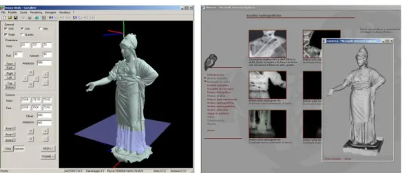 Figura 3: Interfaccia grafica del software per la gestione del modello durante il restauro