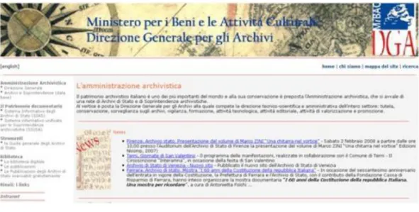 Figura 1. homepage del sito www.archivi.beniculturali.it/pubblicazioni-free.html 
