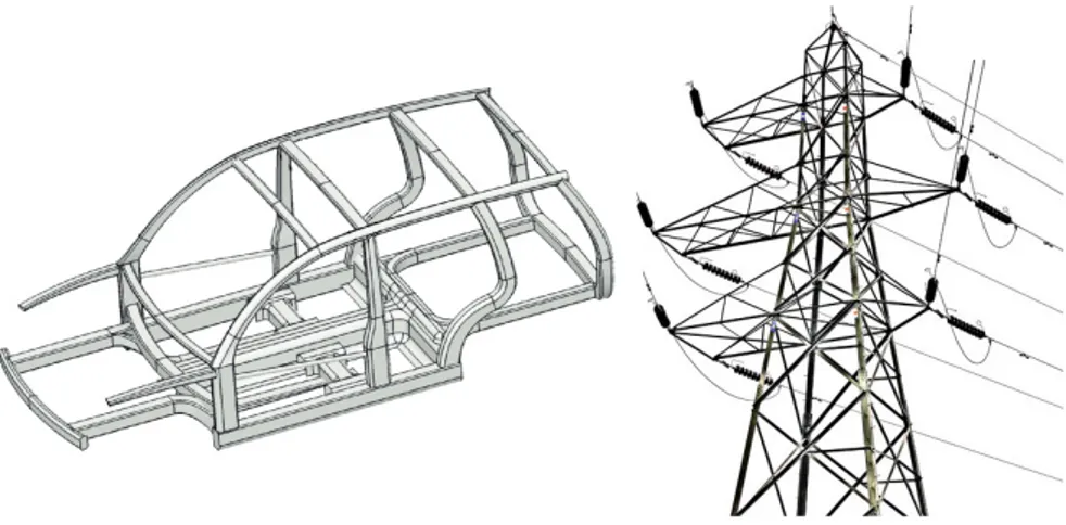 Figure 1.3: Examples of beam networks.