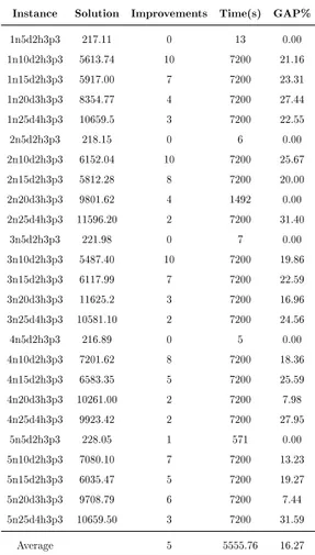 Table 3.1: VMNS computational results