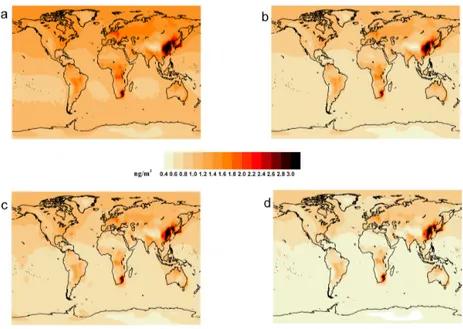 Figure 2.4.1: Geographical distribution of Total Gaseous mercury (TGM)