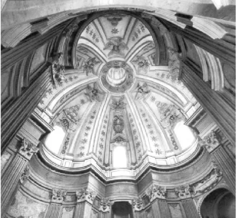 Fig 1.6 –	 Sant’Ivo alla Sapienza, interno della cupola. Immagine volta a far comprendere la dinamica  compositiva