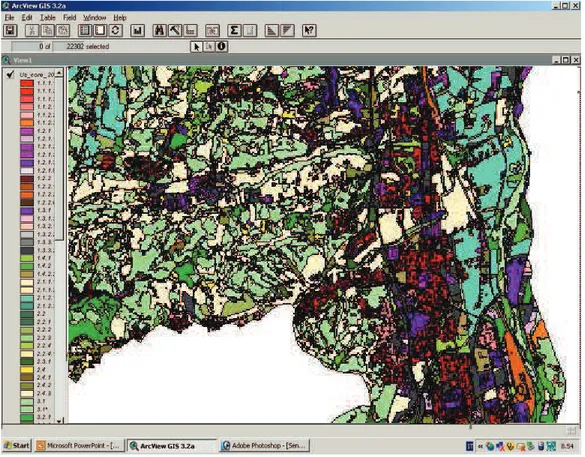 Fig. 3.4 - Esempio di mappa dell’uso del suolo attraverso una classificazione del tipo CORINE land  cover 