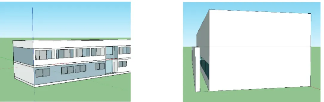 Fig. 2- Some views of the modelled building in TRNSYS environment employed for the design of the  generation system 