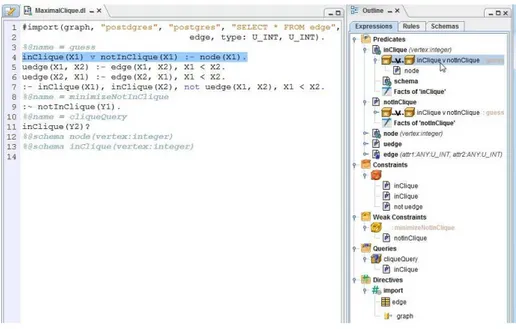 Figure 4.25: Outline for the Maximal Clique program and accessing to a line of code.