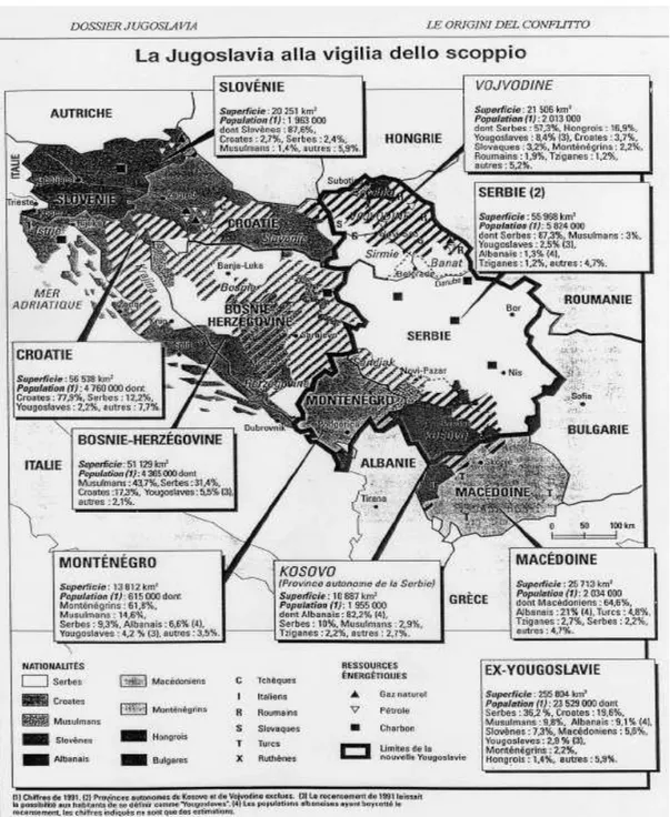 Figura 3.7- La Jugoslavia prima del conflitto degli anni ’90. 