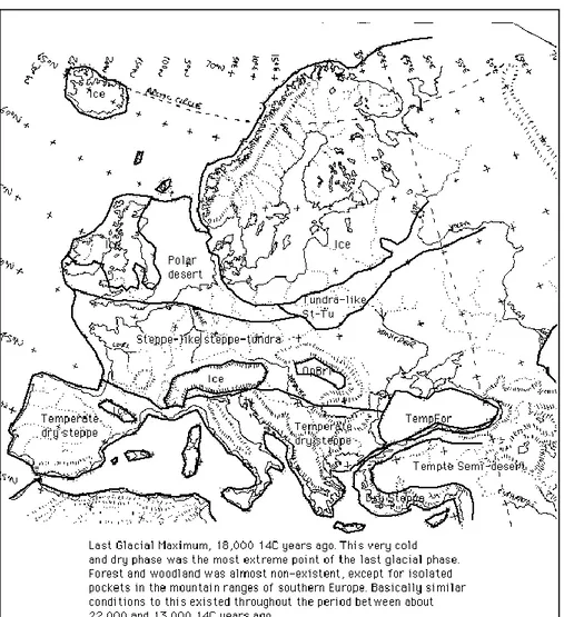 Fig. 1. The Last Glacial Maximum in Europe (from Adams and