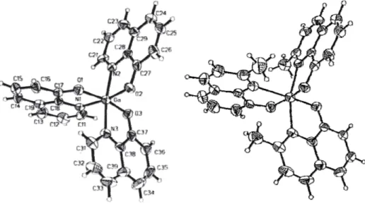 Figure 1.15: molecular structure of GaQ 3  on the left and GaQ’ 3  on the right.   