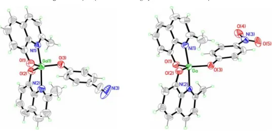 Figure 5.6: perspective drawing of Q’ 2 GaOC 6 H 4 CN and Q’ 2 GaOC 6 H 4 NO 2  complexes . 