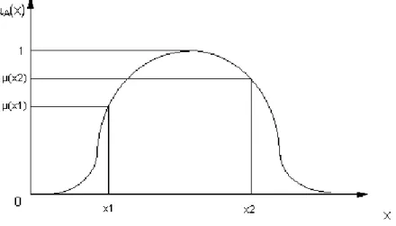 Figura 1.1: funzione di appartenenza di un generico insieme fuzzy A 